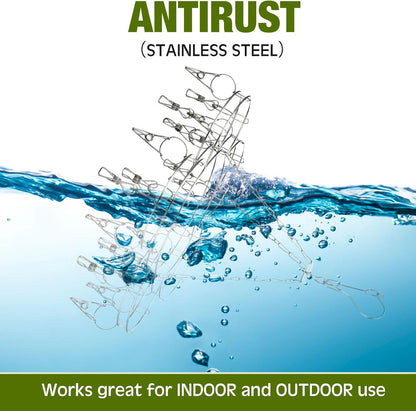 Bokon 4 Pcs Hanging Drying Rack for Herb Macrame Flower with Stainless Clip Dryer Hook for Drying Herb Air Plants Spices Flower Hydroponic Plant Ready to Use with Ceiling Hook(Plum Shape)