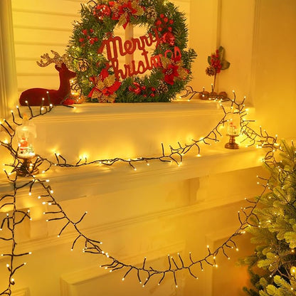 100FT 2000 LED Cluster Christmas Lights, Christmas Tree Lights Outdoor Indoor with 8 Modes & Timer & Remote, Firecrackers String Lights Waterproof for Garland Party Xmas Decorations, Warm White