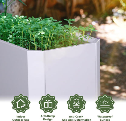 Steel Planter Box-36"x15"x15"-Large Rectangular Planter-Outdoor Indoor-White Matel Planter Box Heavy Duty Commercial Residential for Patio Porch Deck Home Backyard