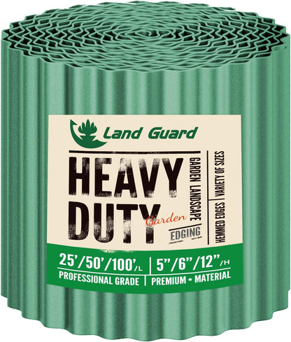 Land Guard Corrugated Metal Garden Edging, 12"×100Ft Steel Landscape Edging, Corrugated Metal Yard Edging Borders, Steel Edging for Landscaping, Garden Fence, Lawn, Flower Bed (Olive-Green)