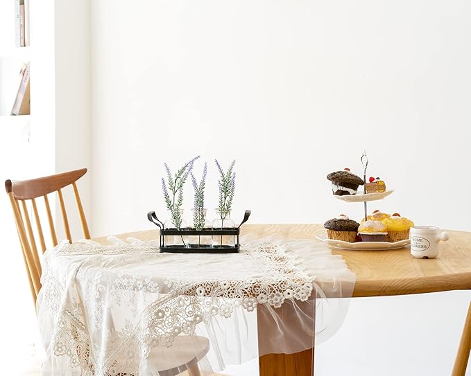 Mkono Propagation Stations with Metal Stand, Desktop Plant Terrarium Glass Planter Vase for Hydroponic Plants Flower Cutting Home Office Garden Decor Plant Lover Gifts, 3 Jars