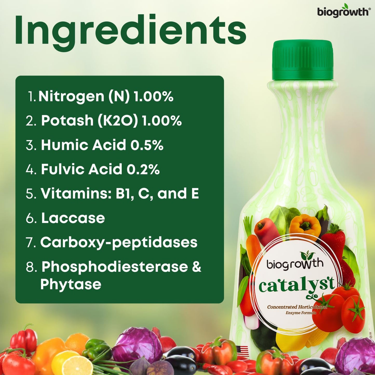 Concentrated Liquid Enzyme-Based Organic Plant Food(8.45oz) Organic Plant Food & Gardening Fertilizer-Enhances Root Development Ideal for Indoor & Outdoor Plants & Vegetables(1-0-1)