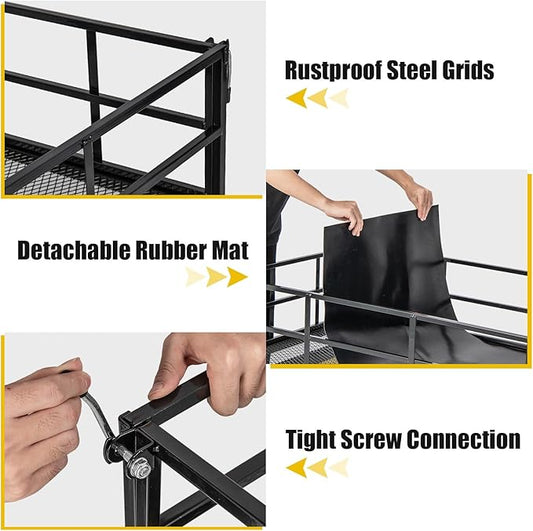 Utility Garden Cart, 1200 lbs Capacity Heavy Duty Wagon Cart with Rotating Handle, Removable Sides & 13" Wheels, Metal Utility Cart for Outdoor Hauling & Gardening