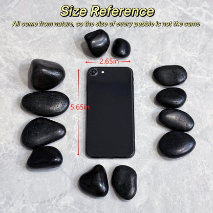 2lbs Black Natural Decorative River Rocks– 1-2 Inch Polished Pebbles for Garden Landscaping, Indoor Home Décor, Outdoor Paving, Gravel Filler for Fish Tank, Stone for Painting