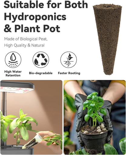 Hydroponics Seed Pod with Genovese Basil & Purple Basil, 8 Pods Complete Kit with Sponge, Basket, Dome, Label, Compatible with AeroGarden, Ahopegarden, GARDENCUBE, iDoo & MUFGA Indoor Smart Gardens