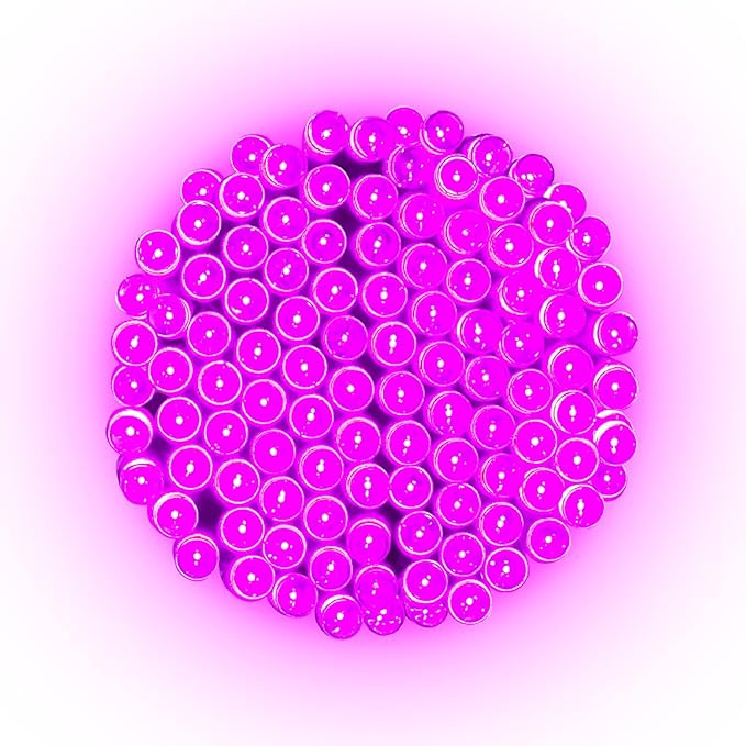 2 Pack Solar String Lights Outdoor, 200 LED Extra-Long 72FT Solar Powered Lights with 8 Lighting Modes, Waterproof Outdoor Lighting Decoration for Garden, Patio, Balcony, Xmas, Wedding, Party (Pink)