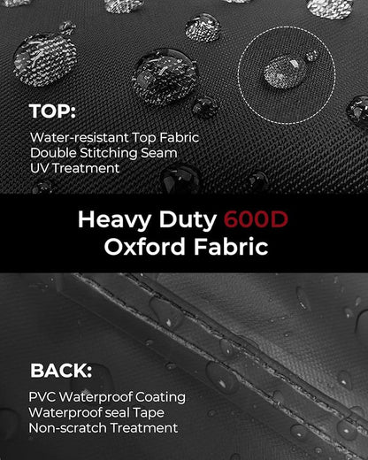 Loriano Patio Furniture Covers 4 Piece Set, Outdoor Waterproof, Heavy Duty 600D Lawn Patio Covers Grey-Black