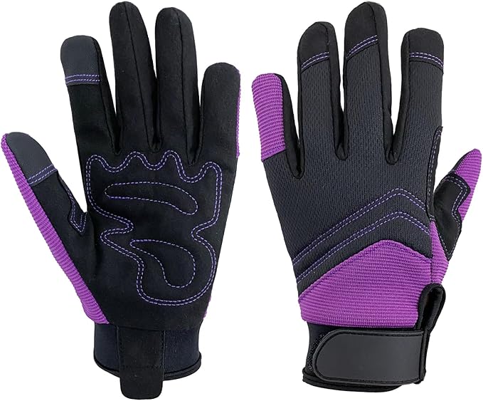 Synthetic Leather Spandex Mechanic Thorn Proof & Puncture Resistant Working Gloves with Touchscreen Support for Safety Work and Gardening