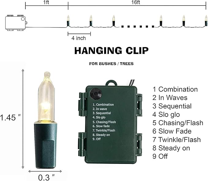 Dazzle Bright Battery Operated 50 LED Mini String Lights (Warm White, 2 Pack)