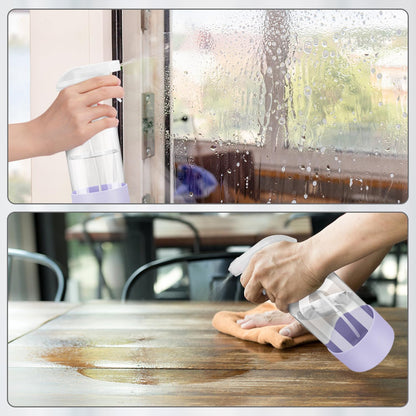 Glass Spray Bottles with Silicone Sleeve Protection, Empty 16 oz Refillable Containers, Reusable Spray Bottles with Adjustable Nozzle for Hair, Cleaning Solutions, 1 Pack Purple