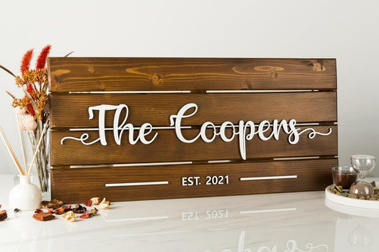 Custom Wood Sign | Personalized Family Name Sign | Last Name Pallet Sign | Wedding Gift | Home Wall Decor | Anniversary Gift (Large)