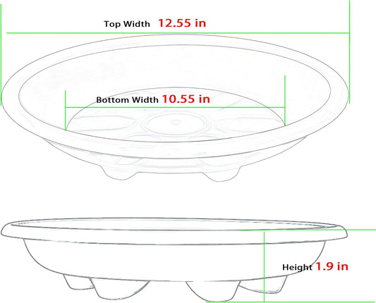 6 Pack of Plant Saucer 12 inch, Large Heavy Duty Plastic Saucers Round, Plant Drip Trays for Indoors Outdoor, Plant Water Tray for Planters, Brown