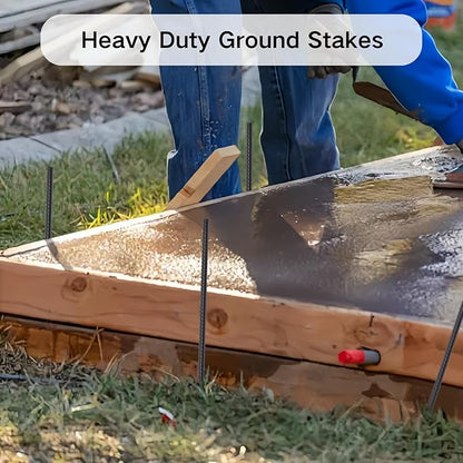 24 Pack Straight Rebar Stakes 24 Inch Metal Stakes for Ground Heavy Duty with Chisel Point End 1/2 Inch Diameter Landscape Timber Spikes for Plant Support, Concrete Form and Fence, Black