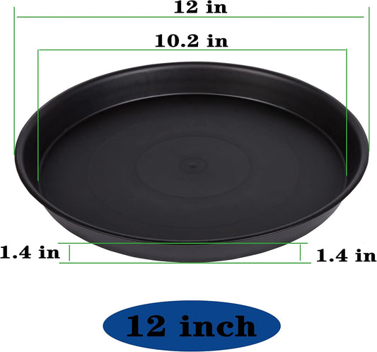 2 Pack of Bird Bath Bowl 12", 1.6" Depth, 10 12 inch Birdbath Bowls Dish Only for The Garden, Large Plant Saucer (12", Black)