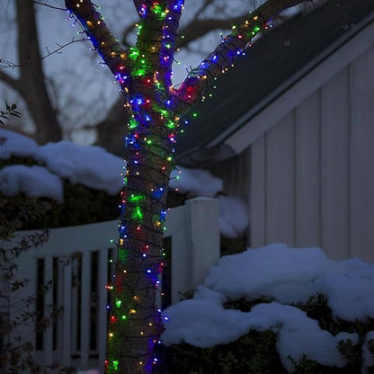 OZS 2PK 240LED Multicolor Solar Christmas Lights Outdoor Waterproof, Solar String Lights for Outside, Green Wire Solar Tree Lights with 8 Lighting Modes for Xmas Wedding Party Christmas Decor