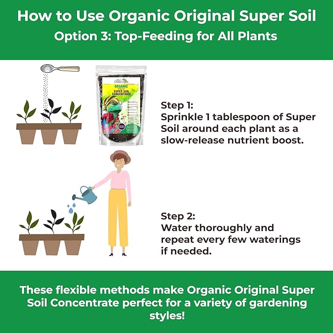 Organic Original Super Soil Concentrate with Mycorrhizae – Living Soil Boosts Roots & Buds for Seeds & Clones - Indoor & Outdoor Growing - Mix 1:4 with Topsoil Potting Soil (5 quarts)
