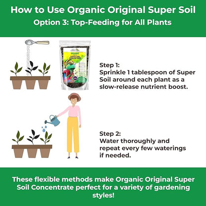 Organic Original Super Soil Concentrate with Mycorrhizae – Living Soil Boosts Roots & Buds for Seeds & Clones - Indoor & Outdoor Growing - Mix 1:4 with Topsoil Potting Soil (5 quarts)