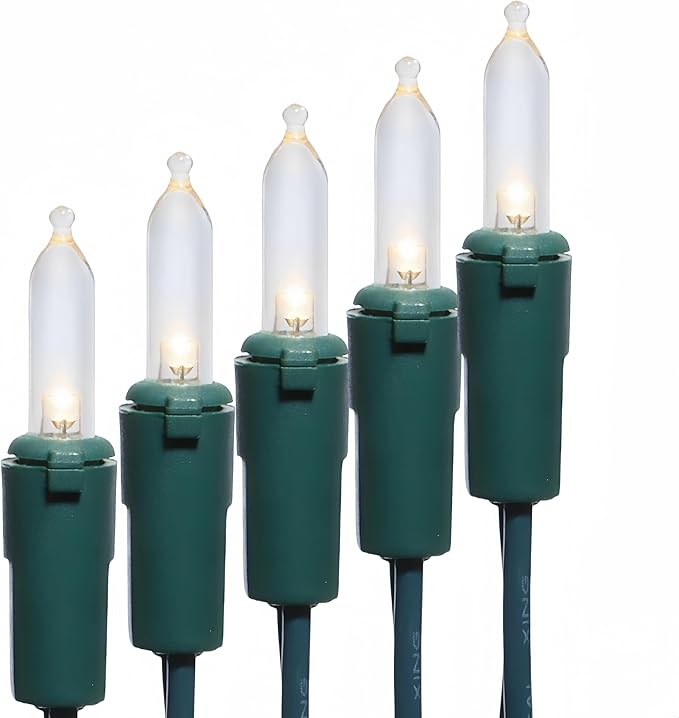 100 LED Warm White Christmas Lights, Commercial Grade Green Wire String Lights 35 Ft, for Indoor Outdoor House, Garden, Patio.