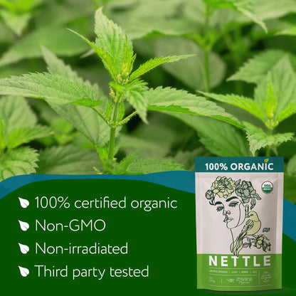 Stinging Nettle Tea Organic Loose Leaf - Dried Nettles Herb, Ortiga Tea – Cleanse Body, Remove Toxins, Easy Allergy – 8 oz