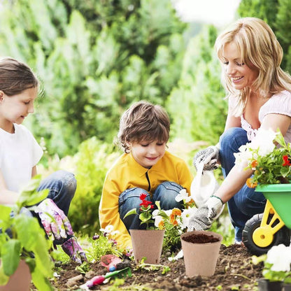 Seed Starter Trays, 174 Pcs 3.15 Inch Round Biodegradable Peat Pots, Drainage Holes Nursery Pot, (Light Brown Round)