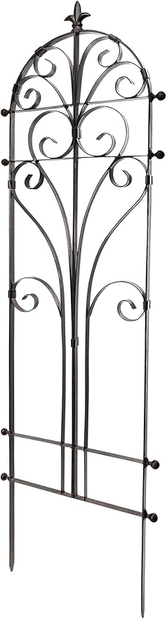 H Potter Garden Trellis for Climbing Plants Metal Outdoor Wall Decor or Flowers Roses Vine Ivy Clematis GAR214-R