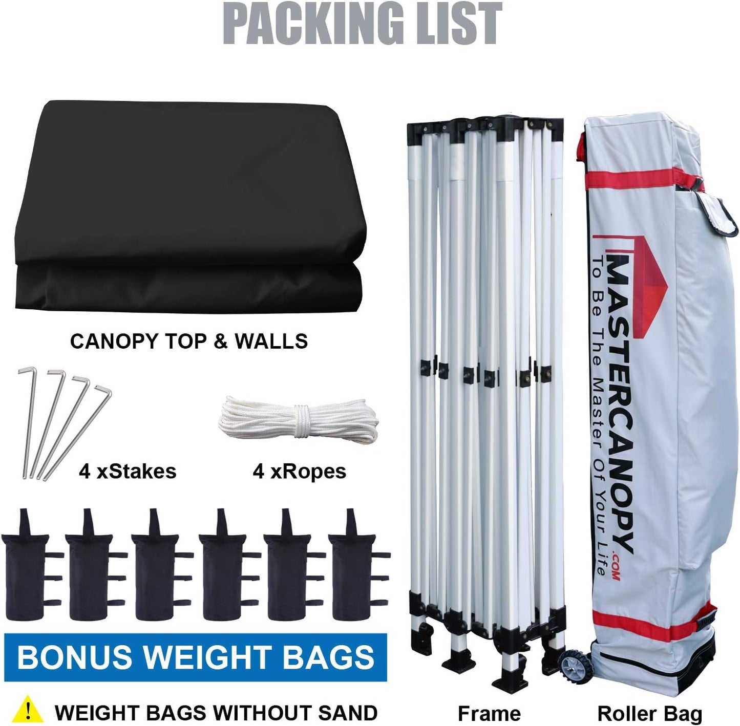 MASTERCANOPY Heavy Duty Pop-up Canopy Tent with Sidewalls (10x20,Black)