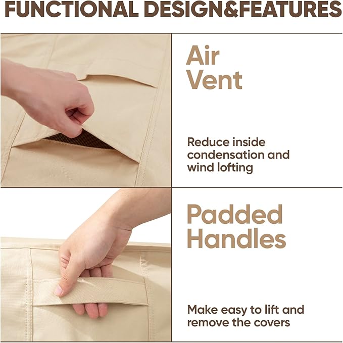 loriano 3-Seater Patio Furniture Covers, 100% Waterproof for Outdoor Sofa, Loveseat, Seat, Couch, Heavy Duty 600D Oxford Fabric, Premium PVC Coating for Sun Fade Resistance 83" W x 40" D x 30" H