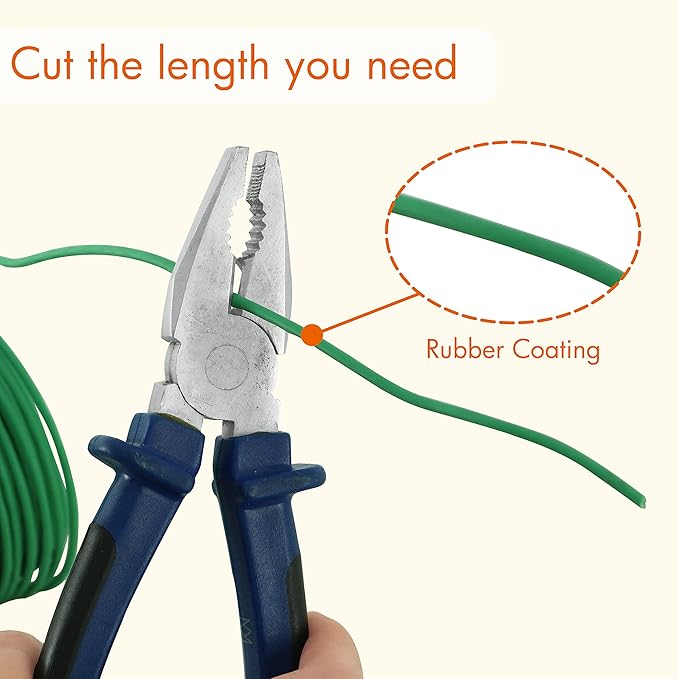 Gardzen 32ft Soft Garden Wire, Reusable Plant Ties, Rubber Coated Training Wire for Supporting Indoor Outdoor Plants and Home Organizing