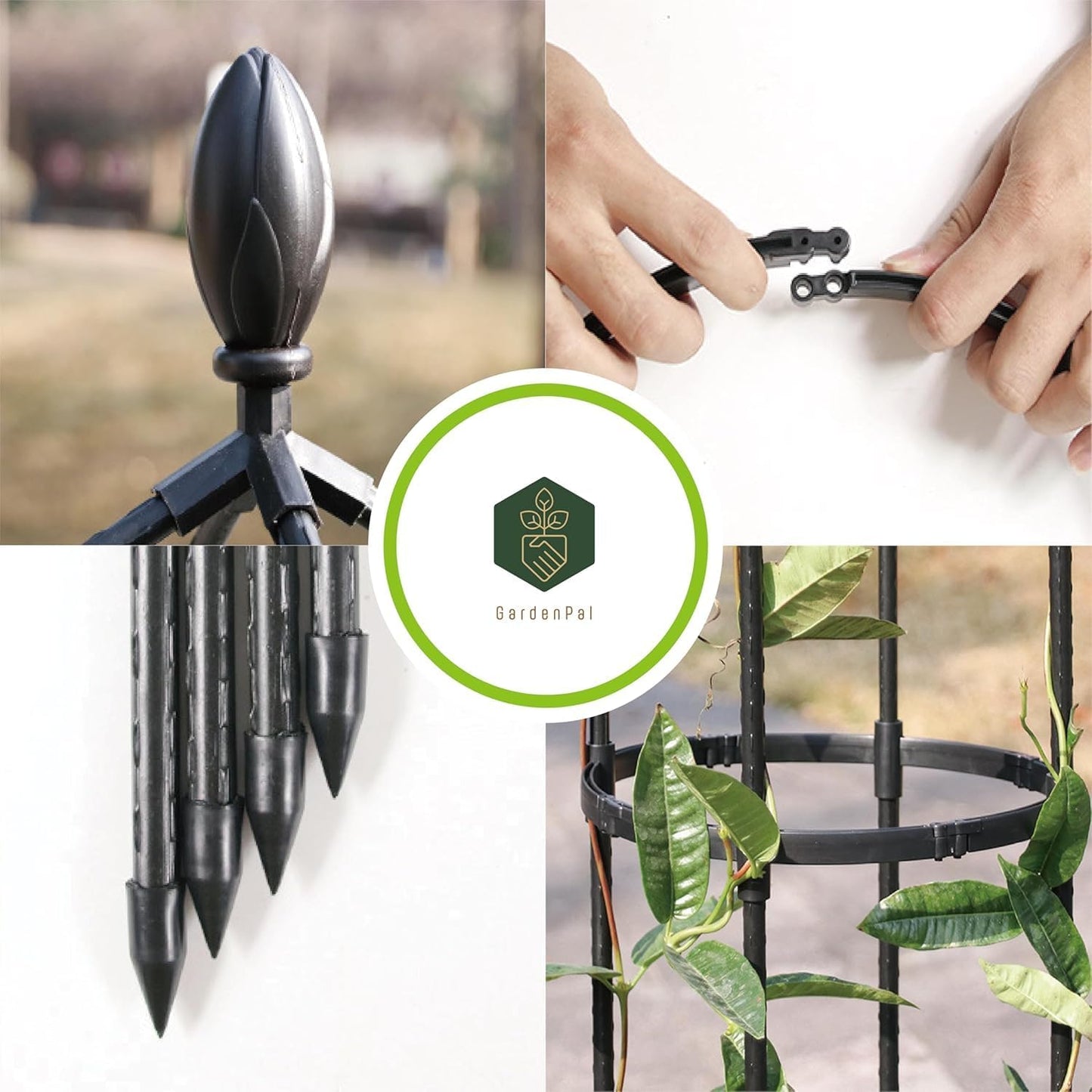 GardenPal Rustproof Metal Pipe Garden Obelisk Trellis, Tomato Cage and Plant Support for Climbing Plants, Potted Tall Plant Stakes for Vine Vegetable Flower Support Outdoor Indoor - 1 Pack