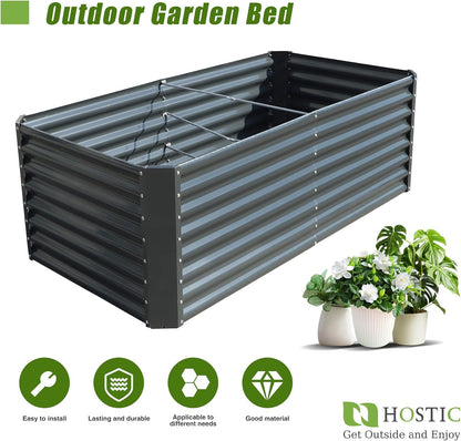 6x3x2FT Galvanized Planter Raised Garden Boxes Outdoor Large Metal Gardens Beds for Vegetables Flowers Herbs Succulents 269 Gallon Capacity