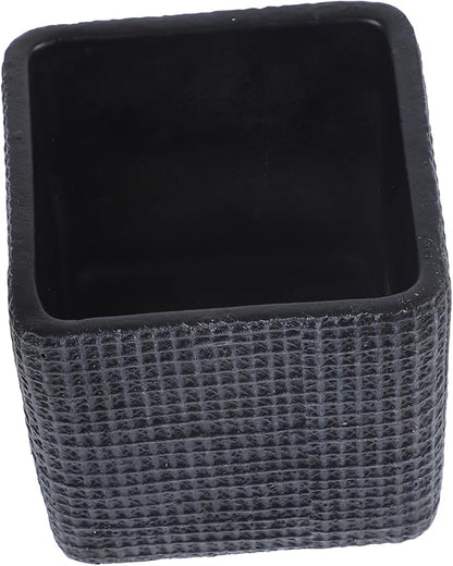 Creative Nordic Style Cement Flowerpot with Drainage Succulent Planter for Indoor Home Office Decor Modern Straight-Edged Geometric Design Container