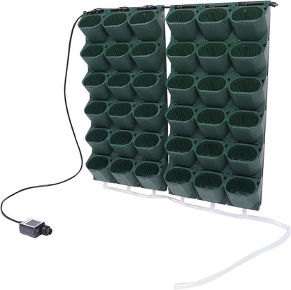 Self Watering Wall Planter with 36 Pots, Wall Planters for Indoor Plants, Vertical Garden Planter, Wall Mounted Plastic Plant Grow Pots for Fruits Vegetables Flowers Herbs (Green)