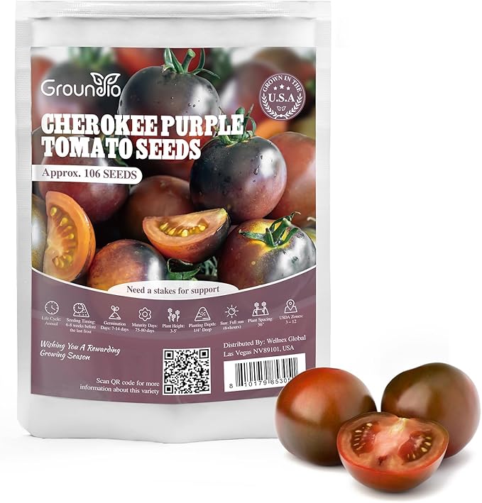 Cherokee Purple Tomato Seeds, Approx 106 Seeds - Non-GMO Heirloom Tomato Vegetable Seeds for Planting Garden Outdoor