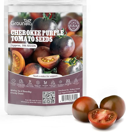 Cherokee Purple Tomato Seeds, Approx 106 Seeds - Non-GMO Heirloom Tomato Vegetable Seeds for Planting Garden Outdoor