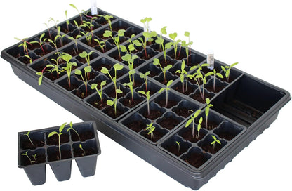 Handy Pantry Black Plastic Garden Tray Inserts – 10 Sheets, 72 Planting Pot Cells Each – 2x3 Nested x12 Configuration – Ideal for Nursery, Greenhouse, Seed Starting, and Vegetable Gardening