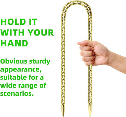 11 Pack 12 Inch Rebar Stakes Anti-Rust Galvanized Steel U Shape Hook Strong Ground Anchors for Tents, Position Kits, Fences, Trampolines Landscape Fabric for Farm Garden