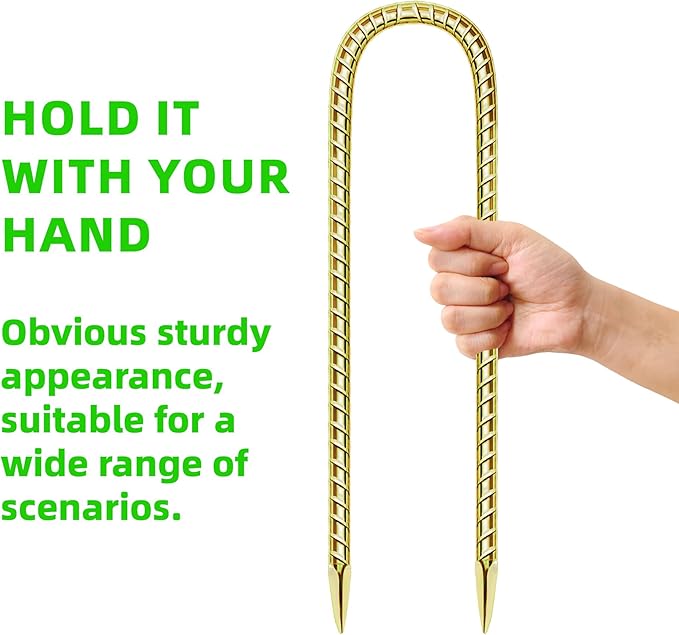 22 Pack 12 Inch Rebar Stakes Anti-Rust Galvanized Steel U Shape Hook Strong Ground Anchors for Tents, Position Kits, Fences, Trampolines Landscape Fabric for Farm Garden