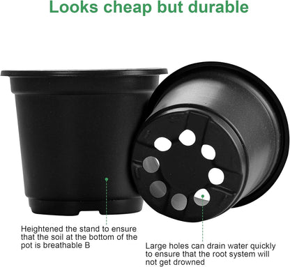 MIXC Plant Nursery Pots with Humidity Dome 4" Soft Transparent Plastic Gardening Pot Planting Containers Cups Planter Small Starter Seed Starting Trays for Seedling with 10pcs Plant Labels，30 Sets…