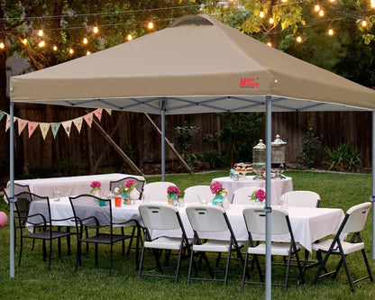 MASTERCANOPY Durable Pop-up Canopy Tent with Roller Bag (12x12, Khaki)