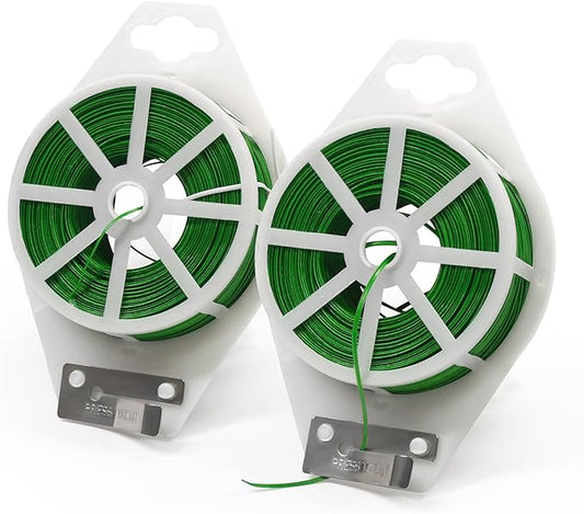 SumDirect Plant Ties,1312FT/400m Green Garden Twist Ties with Cutter for Gardening Plants Growth and Care,Plant Garden Twine Wires for Office Home Cable Organization (1312 Feet / 400 Meters(2 Rolls))