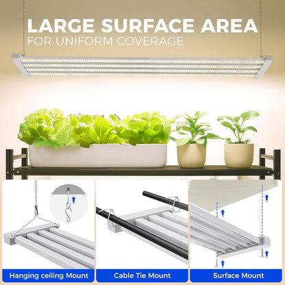 Barrina TX-L84 4FT LED Grow Light, 84W, 4 Panels Wider Coverage, Full Spectrum, High PPFD, Super Bright, Linkable, Hanging Fixture, Plant Stand with Grow Light for Indoor, Seeding, 1 Pack