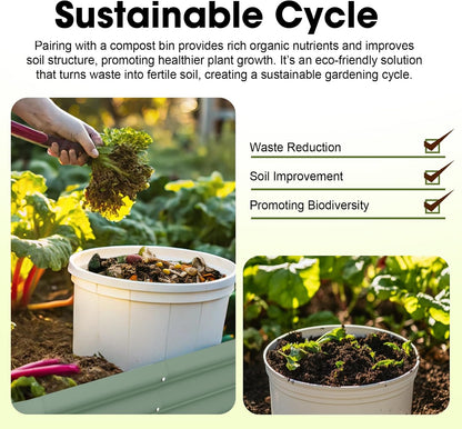 4x2ft Oval Galvanized Raised Garden Bed Kits 16" Tall Outdoor Large Metal Modular Planter Box 9-in-1 Raised Beds for Gardening,Vegetables,Fruits,Flowers & Herbs (Green)