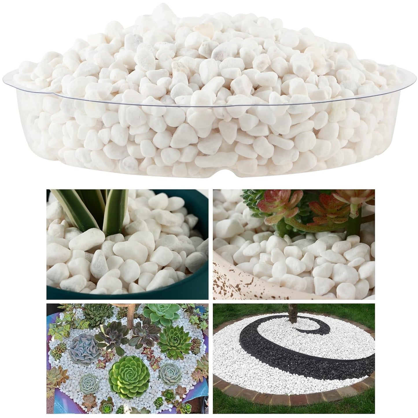 11 Lbs Natural River Rocks for Plants 0.3” Small Decorative Pebbles for Plant Pot Landscaping Garden Stones White Aquarium Gravel, Mini Vase Filler, Terrarium Rocks in Bulk, Home Decor