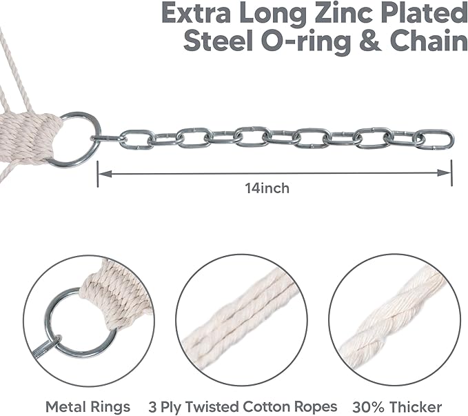 SUNCREAT Hammocks Replacement Hammock for Stand, 475 lbs Capacity, Two Person Backyard Hammock for Outside, Green Gray