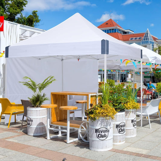 10x10 pop up Canopy Tent, Outdoor Patio Canopy Tent with sidewalls, Heavy Duty Commercial Instant Canopy Tent with Sand Bags for Deck, Party, Camping, Backyard, Playground, White