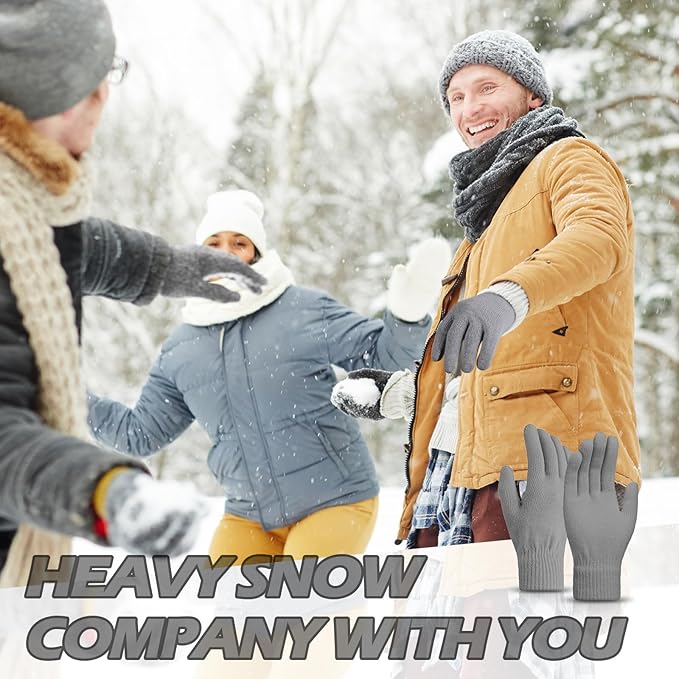 SATINIOR Magic Winter Gloves Unisex Gloves Knit Stretchy Mitten Full Fingers Warm Mitten for Men Women Sports