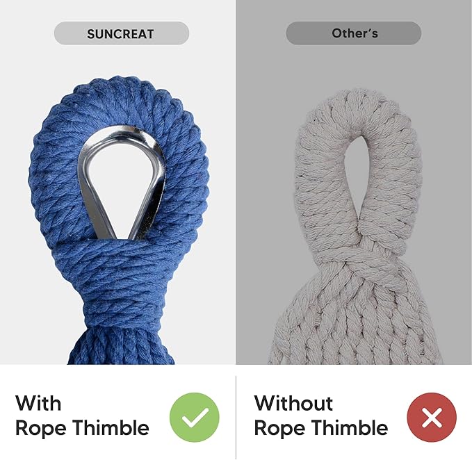 SUNCREAT Portable Tree Hammock, Double Hammocks 2 Person with Outer Bag, Blue Stripe