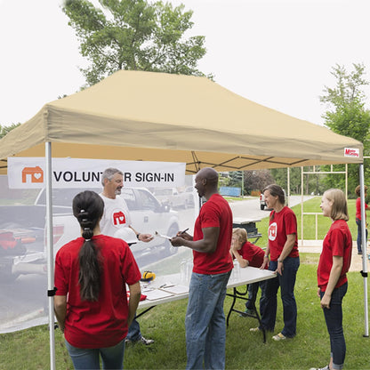 MASTERCANOPY Heavy Duty Pop-up Canopy Tent with Sidewalls (10x15,Beige)