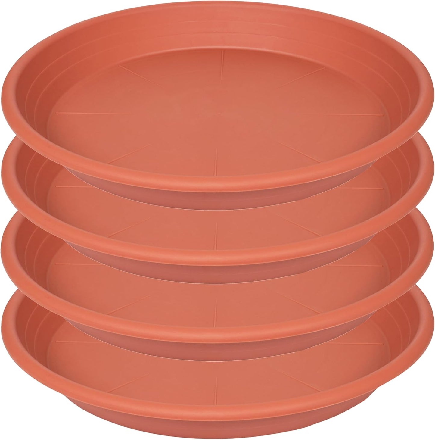 4 Pack of 16 inch Plant Saucer, Large Plant Tray, Heavy Sturdy Plant Drainage Tray for Indoors, Bird Bath Bowls, Sturdy Plastic Pot Tray for Planter 14 15 16"(Black)