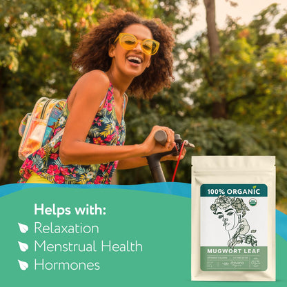 Mugwort Tea Organic Loose Leaf (4oz) – Mugwort Herb - Artemisia Hierba Seca Organica – Dried Mugwart Leaves